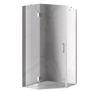 Cabina de dus Pentagonala KZ10A, Design Modern 80x80cm, Culoare Crom
