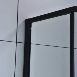 Cabina de dus Pentagonala KZ4026A, Dimensiune 80x80cm, Culoare Negru+ Cadita de dus SXL07A alba - Img 6