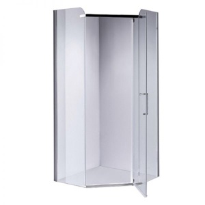 Cabina de dus Pentagonala KZ91B, Dimensiune 90x90cm, Culoare Crom
