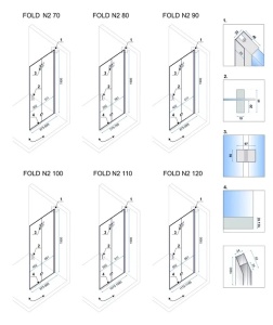 Cabina de dus pliabil Rea Fold N2, 80x90 cm - Img 6