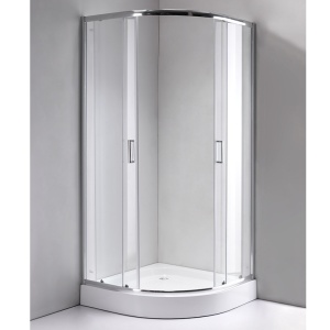 Cabina de dus semicirculara din sticla securizata cu cadita de dus slim antiderapanta KZ94A-SXL01A 80 x 80 cm - Img 3