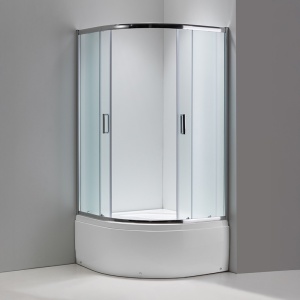 Cabina de dus semicirculara din sticla securizata cu cadita de dus inalta Maja 90 x 90 cm - Img 4
