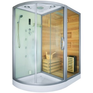 Cabina multifunctionala MO-1751W TRIO, Sauna uscata, Sauna cu aburi si cabina de dus, 180x110x223 cm, Varianta Dreapta - Img 2