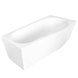 Cada de Baie Autoportanta 169.5x80x58cm/Dreapta Design Modern ,Montaj pe Perete ,Culoare Alb Pur - Img 2