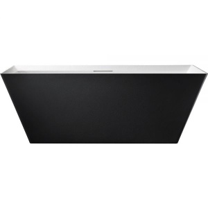 Cada De Baie Freestanding, Design Modern 170x75x60cm, Strat Abraziv , Culoare Negru/Alb