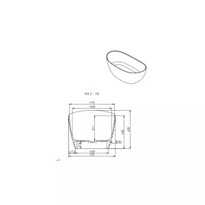 Cada de baie freestanding din compozit Marmite Colmar 158x77 cm - Img 2