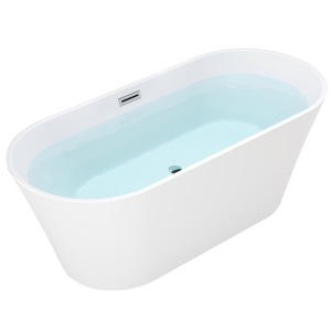 Cada de baie Lisbona 502B 160x75cm , Culoare Alb, Deversor Cromat