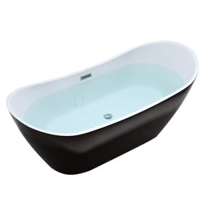 Cada de baie Rica 513A 150x75cm ,Culoare Negru , Deversor Cromat - Img 1
