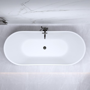 Cada de baie Rica 513A 150x75cm, Culoare Negru , Deversor Negru - Img 4