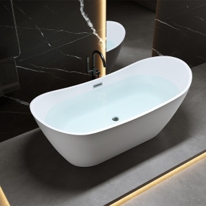 Cada de baie suport 150x75cm , Rica 513A, Culoare Alb , Deversor Cromat - Img 8