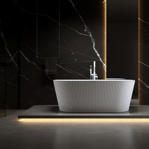 Cada de baie suport CARLO 517B, Dimensiune 150x75cm, Culoare Alb, Deversor alb mat - Img 10
