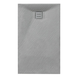 Cadita de dus dreptunghiulara slim imitatie piatra Riko 140 x 90 cm gri - Img 1