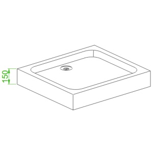 Cadita de dus HIGH SXL04B, Design Modern 110x90cm, Culoare Alb - Img 10