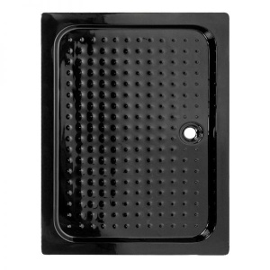 Cadita de dus Inalta SX03B, Dreptunghiulara 90x80cm, Culoare Negru - Img 1