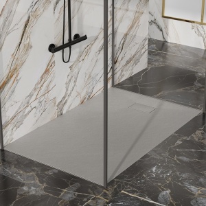 Cadita de dus JUKO Slim, Structura de piatra 110x70cm, Culoare Gri - Img 8