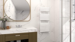 Calorifer Portprosop 120x50cm, Moon White, Design Modern, Culoare Alb - Img 2