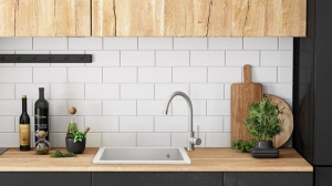 Chiuveta Bucatarie REA GRANIT NELS WHITE, Dimensiuni 46.5 x 56 x 20 cm, 1 Cuva, Incastrabila, Forma Dreptunghiulara, Alb - Img 3