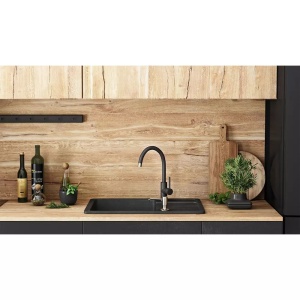 Chiuveta bucatarie Rea NORTH black metalic 60x49 cm - Img 2