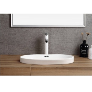 Chiuveta de blat PRO VERA, Dimensiuni 60x 40x 19 cm, Forma Dreptunghiulara, Ceramica sanitara, Fara gaura baterie, Alb - Img 6