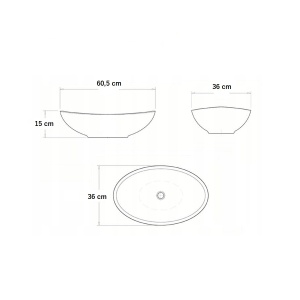 Chiuveta de blat PRO ZUZAN alb,cu margine neagra,dimensiune 60,5 x 36 x 15 cm - Img 5
