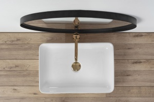 Chiuveta de blat REA Avia, 51x34.5 x 11 cm, Montaj Pe Blat, Design Deosebit, Ceramica Sanitara, Alb - Img 4