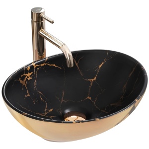 Chiuveta de blat REA SOFIA GOLD/BLACK MARBLE - Img 1