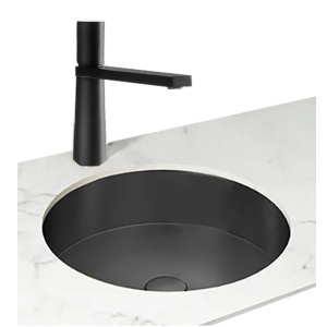 Chiuveta incastrata PRO RONDA ,ceramica sanitara neagra,41 x 17 cm - Img 1