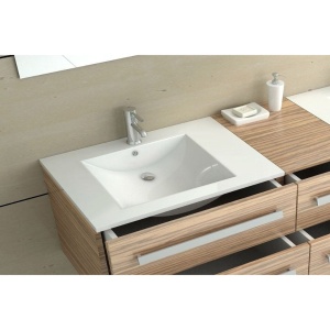 Chiuveta incastrata REA DAFNE 70, Dimensiuni 46.5 cm x 71.5 x 17 cm, Ceramica Sanitara, gaura baterie, Alb - Img 4