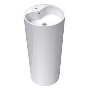 Chiuveta independenta PRO ERA LUNA, Dimensiuni 35x 44.5x 90 cm, Forma rotunda, Cu gaura baterie, Alb