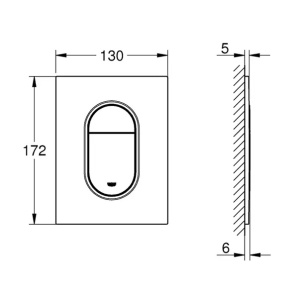 Clapeta de actionare Grohe Arena Cosmopolitan S antracit lucios Hard Graphite - Img 4