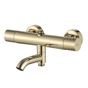 Coloana de dus cu termostat Lungo Diamond Gold - Img 2