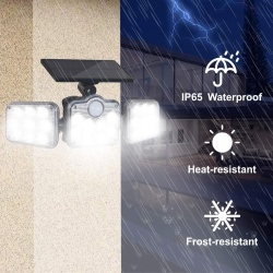 Lampa Solara de Exterior SeveShop 600lm, 3 Moduri de Iluminare, Senzor de Miscare, IP65, Rezistenta la Apa, Acumulator Li-Polymer 2400mAh, Iluminare pentru Curte, Gradina si Terasa, Autonomie 10h, Design Compact, Alb - Img 7