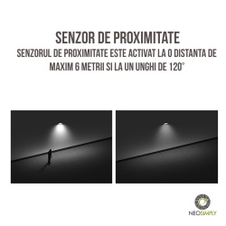 Lampa Solara LED Portabila de Exterior, Neosimply Camping, 1000 lumeni, 21 OSRAM LEDs, 4 Moduri de utilizare, cu senzor de proximitate si panou solar detasabil prin cablu de 4 Metri - Gri Antracit - Img 5