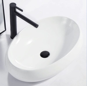 Lavoar de blat Alania, Dimensiuni 60 x 40 x 15.7 cm, Forma Ovala, Ceramica sanitara, Alb - Img 4