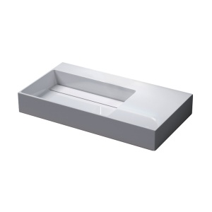 Lavoar De Blat PRO CASPIO, Montaj Pe Blat sau Suspendat, Forma Dreptunghiulara, Cu 0/1 Gauri sau fara Gaura Baterie, Conglomerat,Alb Lucios