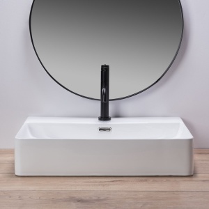 Lavoar De Blat REA GINA 60, 59 X 43.5 X 12.5 CM Montaj Pe Blat, Design Deosebit, Forma Dreptunghiulara, Ceramica Sanitara, Alb - Img 2