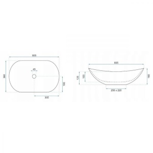 Lavoar De Blat REA ROYAL Granit Mat, Dimensiuni 60.5 X 36 X 10 Cm, Forma Ovala, Ceramica Sanitara - Img 6