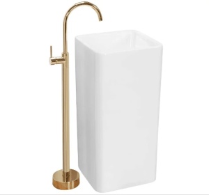 Lavoar freestanding ceramic REA HOLLY,alb - Img 1