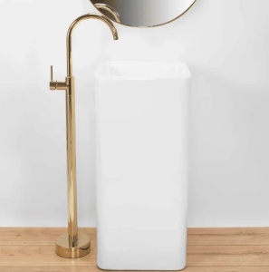 Lavoar freestanding ceramic REA HOLLY,alb - Img 2