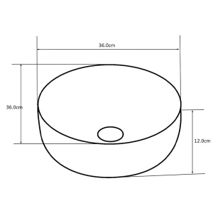 Lavoar pe blat, Lava, marmura ceramica negru cu model alb, Rotund 36cm - Img 10