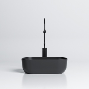 Lavoar pe Blat, Milo, Marmura Ceramica Negru Mat , Dreptunghiular 37 x 25 x 11,5 cm - Img 4