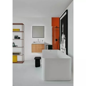 Lavoar pe mobilier Ideal Standard Atelier Calla alb lucios 87 cm cu 2 orificii baterie - Img 6