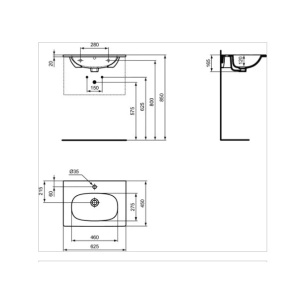 Lavoar pe mobilier Ideal Standard Tesi 62x45 cm - Img 4
