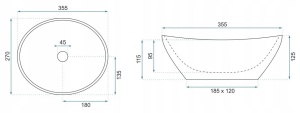 Lavoar pentru blat Rea Sofia, Cloudy Mini, Design Modern, Imitatie de Piatra - Img 6