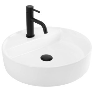 Lavoar pentru blat Ronda Rea 45cm, Design Modern, Culoare Alb - Img 1