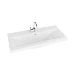 Lavoar pentru mobilier cu finisaj lucios Spectrum Canari Soft 80 cm alb