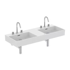 Lavoar suspendat Ideal Standard Atelier Extra alb lucios 120 cm cu 3 orificii baterie si preaplin - Img 2