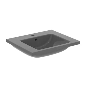 Lavoar suspendat Ideal Standard i.life B gri lucios 61 cm cu orificiu baterie si preaplin - Img 11