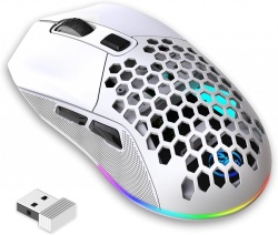 Mouse Wireless Profesional pentru Home & Office ODISSEY LIFE®, 4800 Dpi, Reincarcabil, Iluminare RGB, Dual Mode BT 5.1 si wireless, Dual magnetic cover, White