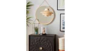 Oglinda rotunda din lemn cu curea LOFT Light.BROWN 59 CM - Img 2